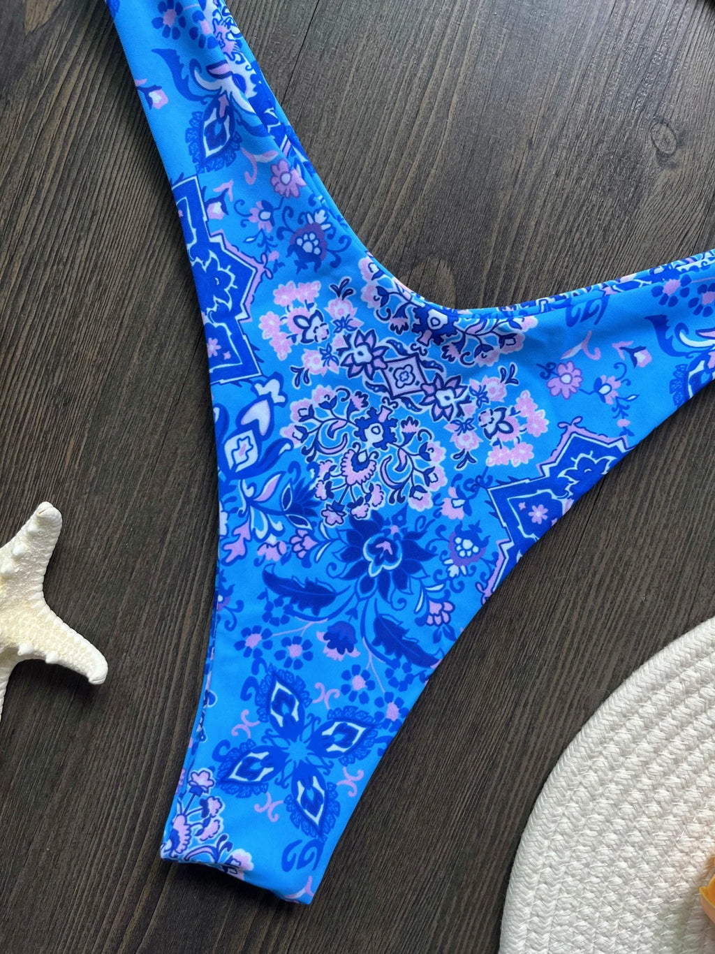 Floral Printed Wrinkled Bandeau Bikini Female Swimsuit Women Swimwear Two-pieces Bikini Set High Cut Bather Bathing Suit Swim