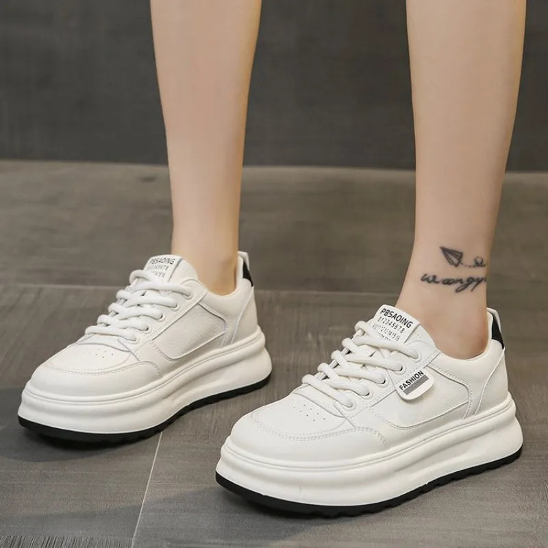 New Casual Flat Shoes Summer Running Shoes Women's Vulcanized Shoes Flat Lightweight Lace-up Fashion Lace-up Vulcanized