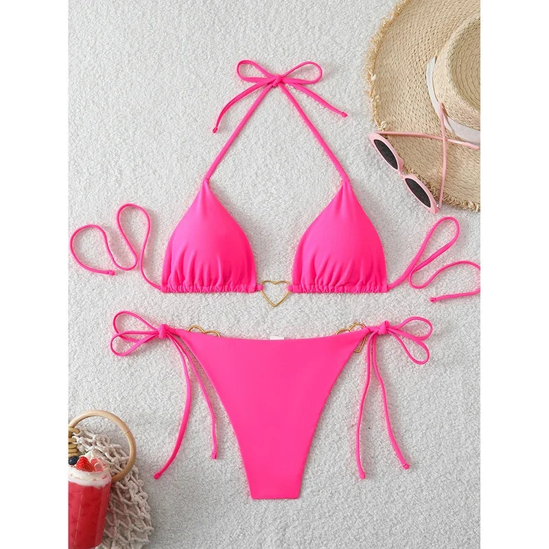 Sexy Micro Bikini Women Two-Piece Swimsuit Triangle Swimwear Woman 2026 Bathing Suit Solid Color Bikinis Sets String Beach Wear