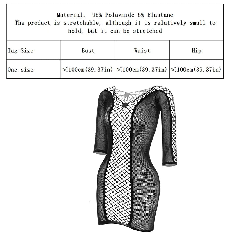 1 Piece Beach Cover Up without Bikini Summer's Hottest Mesh Swimsuit Women Summer Pool Swimwear Long Sleeves Hollow Out Dress