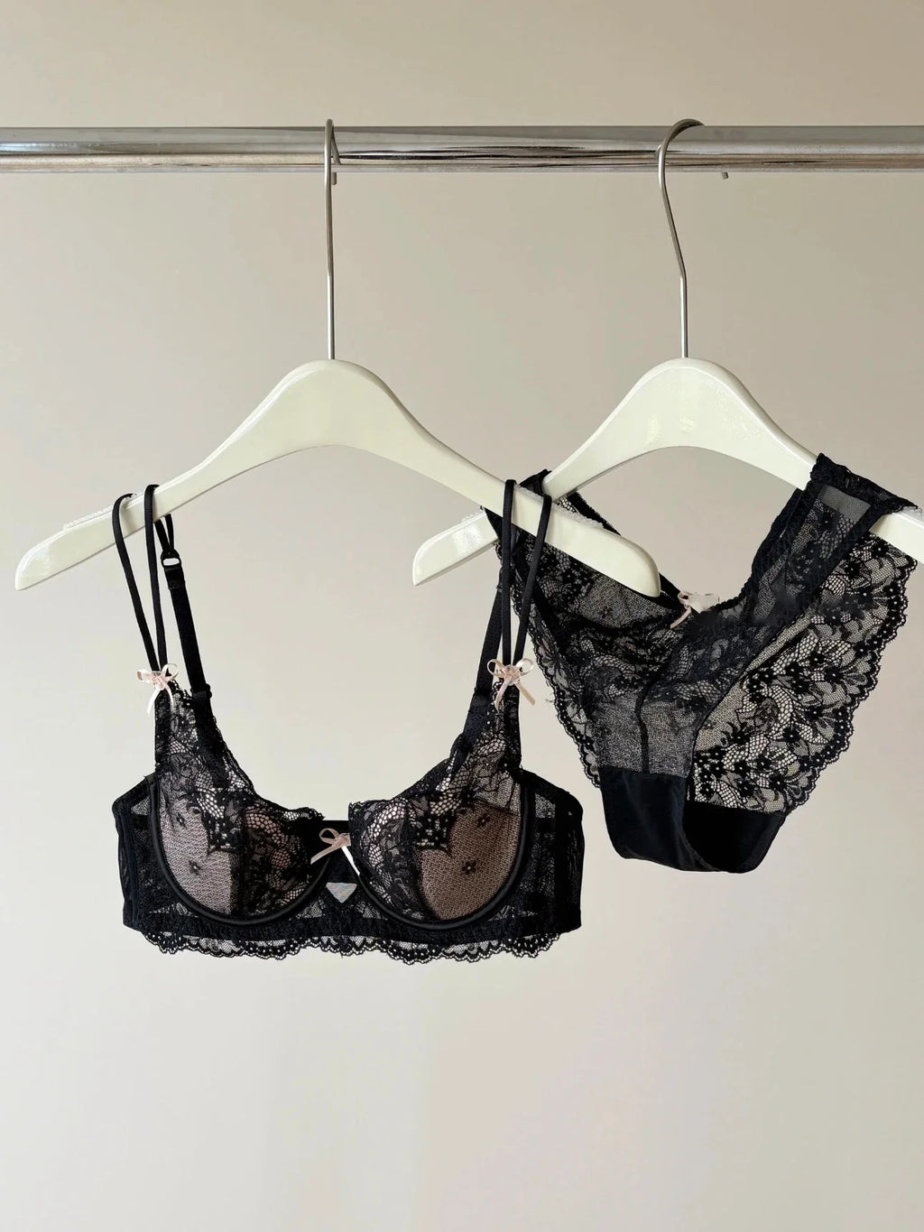 French Inspired Minimiser Bra Women Sexy Lingerie Set Large Chest Support Thin Comfort Half Cup Soft Underwire Anti Sagging