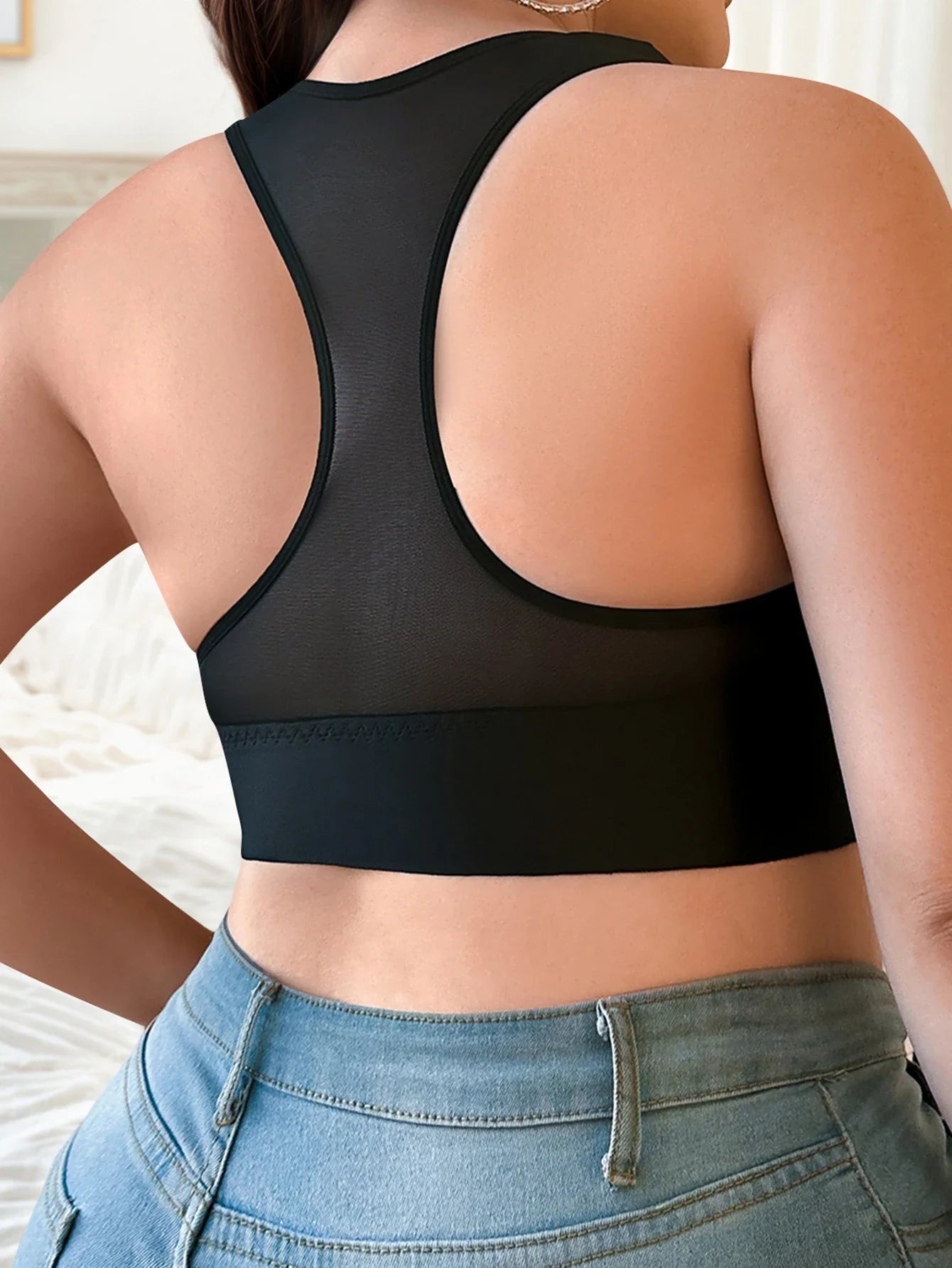 Fashionable plus size full cup bra without steel ring, molded front button bra, comfortable to wear sexy Lingerie MR3498