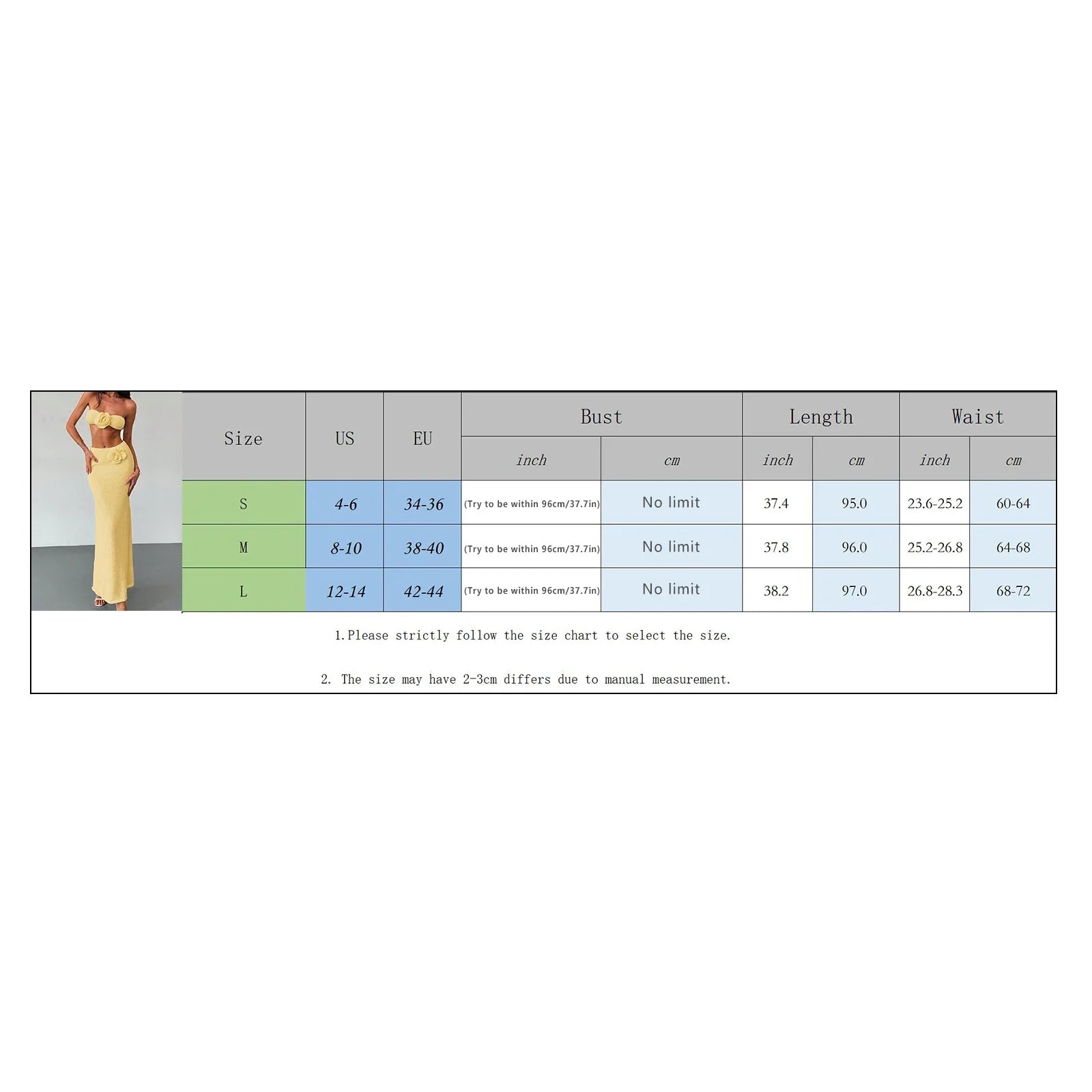 Women’s Two Piece Summer Outfits Solid Color Strapless 3D Flower Tube Tops and Long Skirt Set Knitted Holiday Beachwear