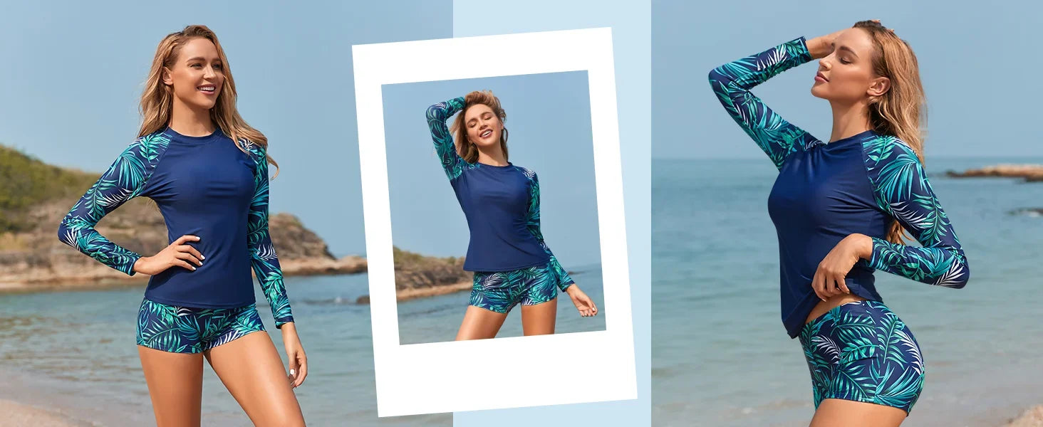 2025 Long Sleeve Sheer Sun Protection One-Piece Set Swimsuit Women Sexy Rash Guard Swimwear Bodysuit Beachwear With Cover up