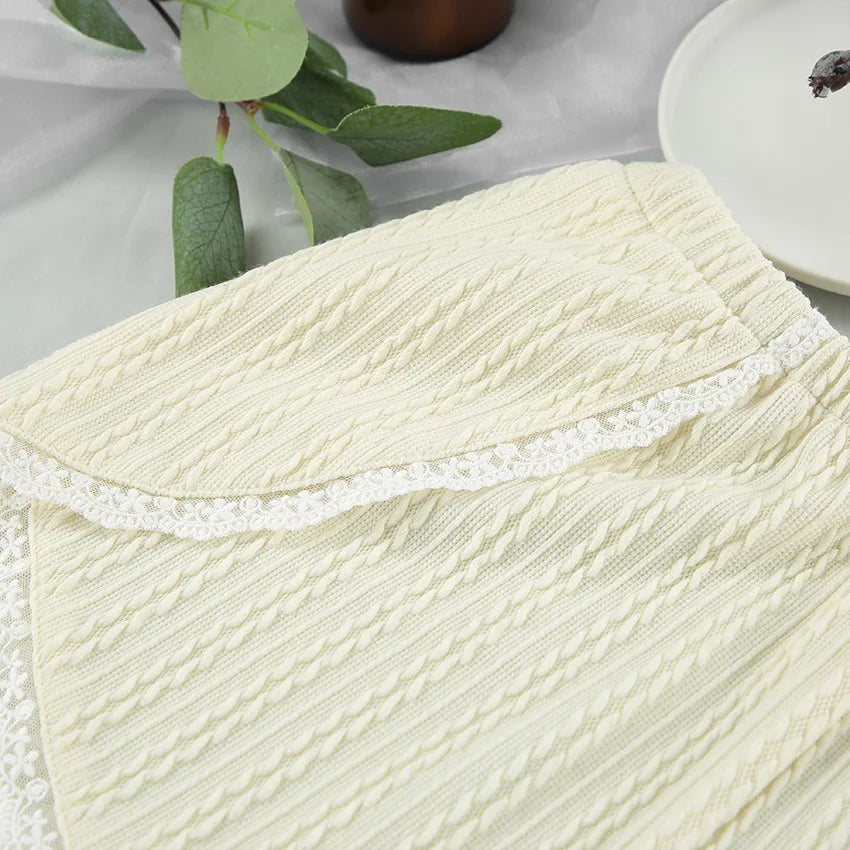 Lace Trim Ruffle Hem U-Neck Strap Cable Textured Cami & Casual Shorts Loungewear Summer Pajamas Set Women Sleepwear