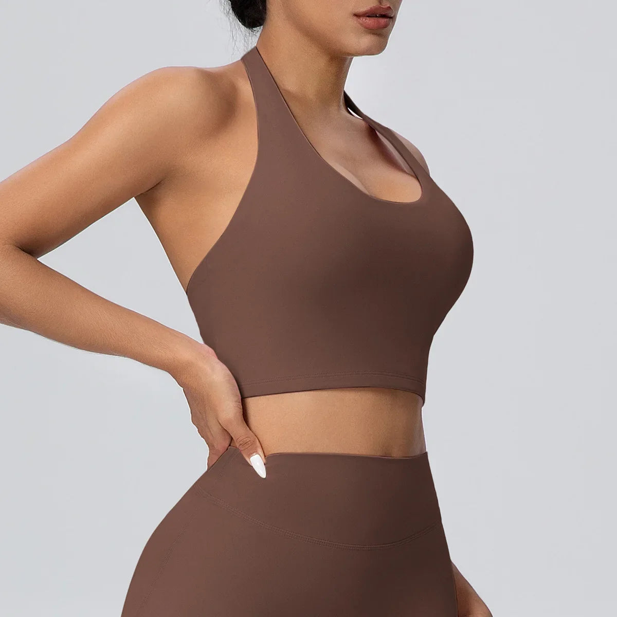 Sexy Gym Women's Sports Bra Breathable Hanging Neck Backless Sports Bra Women's Comfortable Exercise Pilates Training Yoga Top