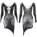 1 Piece Beach Cover Up without Bikini Summer's Hottest Mesh Swimsuit Women Summer Pool Swimwear Long Sleeves Hollow Out Dress