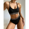 Bikini 2026 Sexy Swimwear Swimsuit Women Pit Striped Gold Wavy Edge Patchwork High Waist Bikinis Set Bathing Suit Beach Bikini