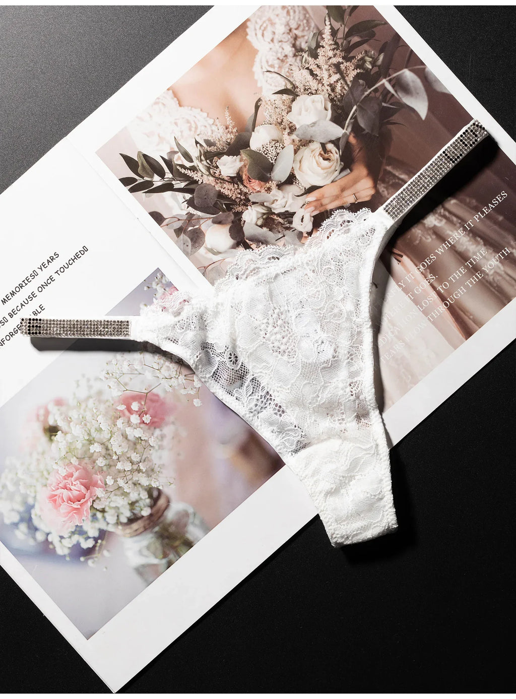 Lace Sexy Girls Women Panties Seamless Underwear Rhinestone G String Letter Transparent Thong For Female Low Rise Ladies Briefs