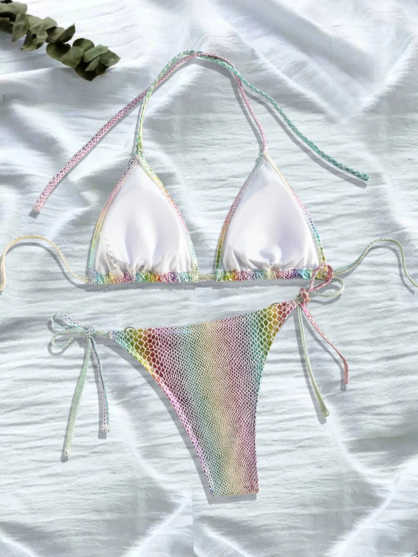 DEKA Colorful Snake Skin Halter Strappy Bikini Female Swimsuit Women Swimwear Two-pieces Bikini set Bather Bathing Suit Swim