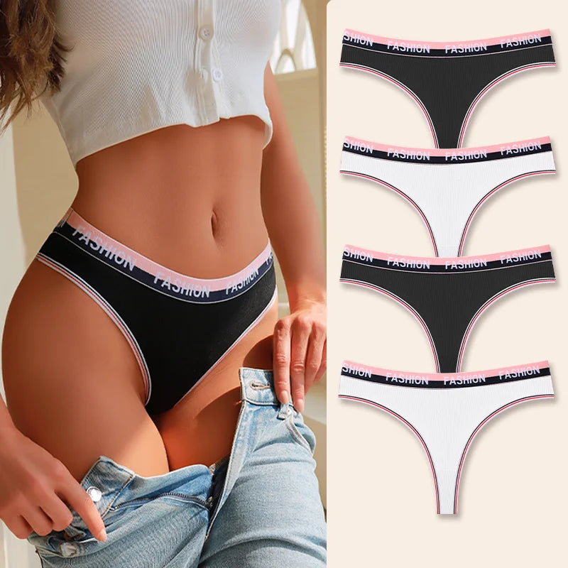 4Pcs Women's Seamless Cotton Briefs Intimates Sexy Panties Solid Color Breathable Underwear Female Low Waist Soft Lingerie S-XL