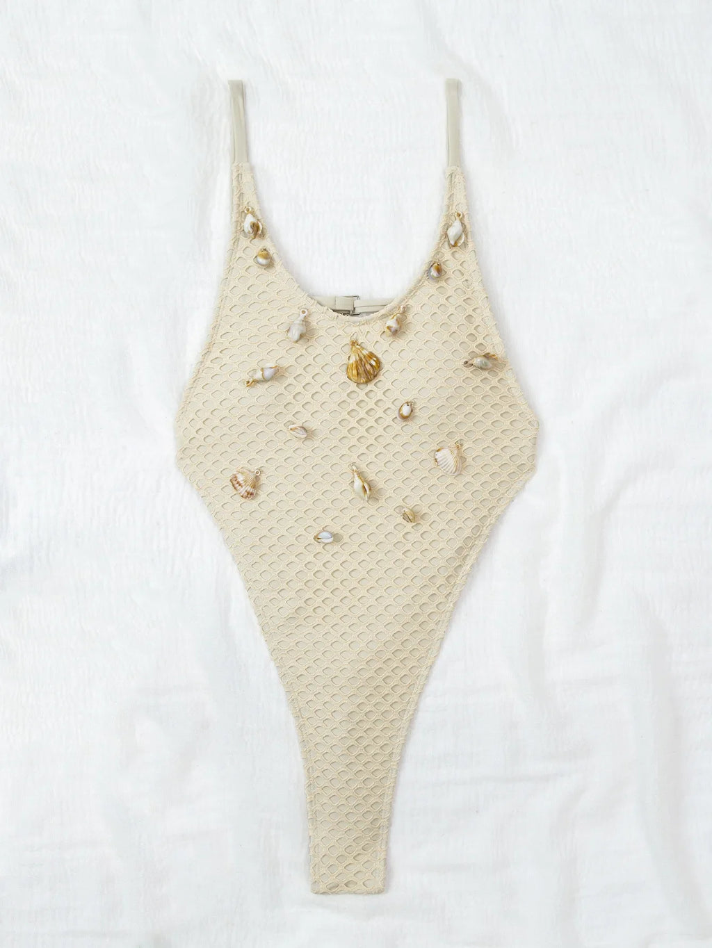 DEKA One Piece Swimsuit New style women's beach one-piece backless cross-border European-style beachwear with shell mesh bikini