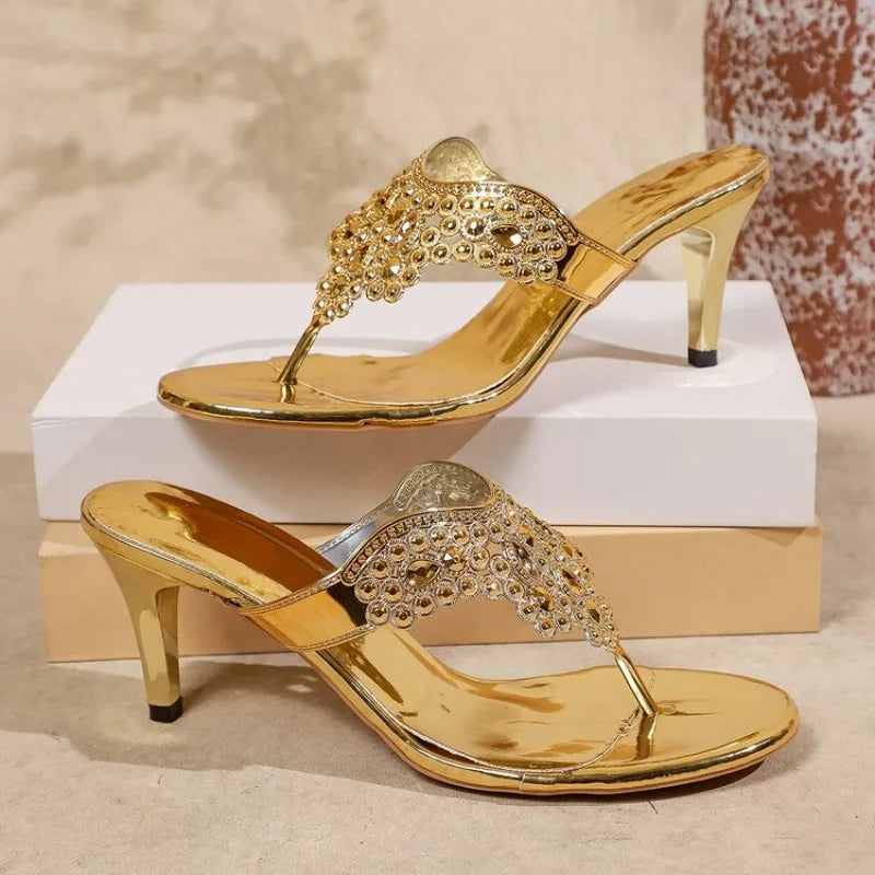 Sandals and Slippers with  Flip Flops Home Casual Women's Block Heel Heightening Versatile Slippers