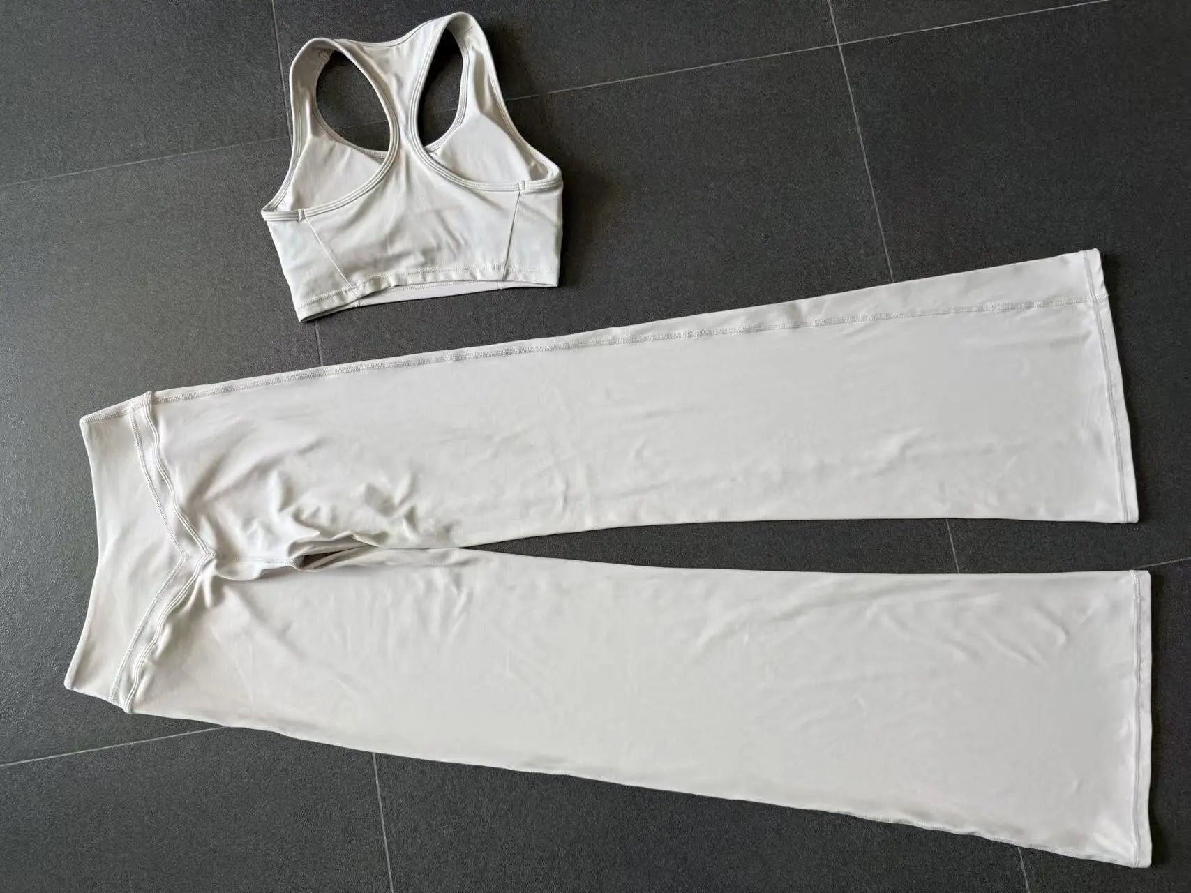 Breathable Stretch Yoga Sets Women Quick Drying Shockproof Sports Bra High Waist Bell Bottom Pants Gym Two-piece Fitness Suit