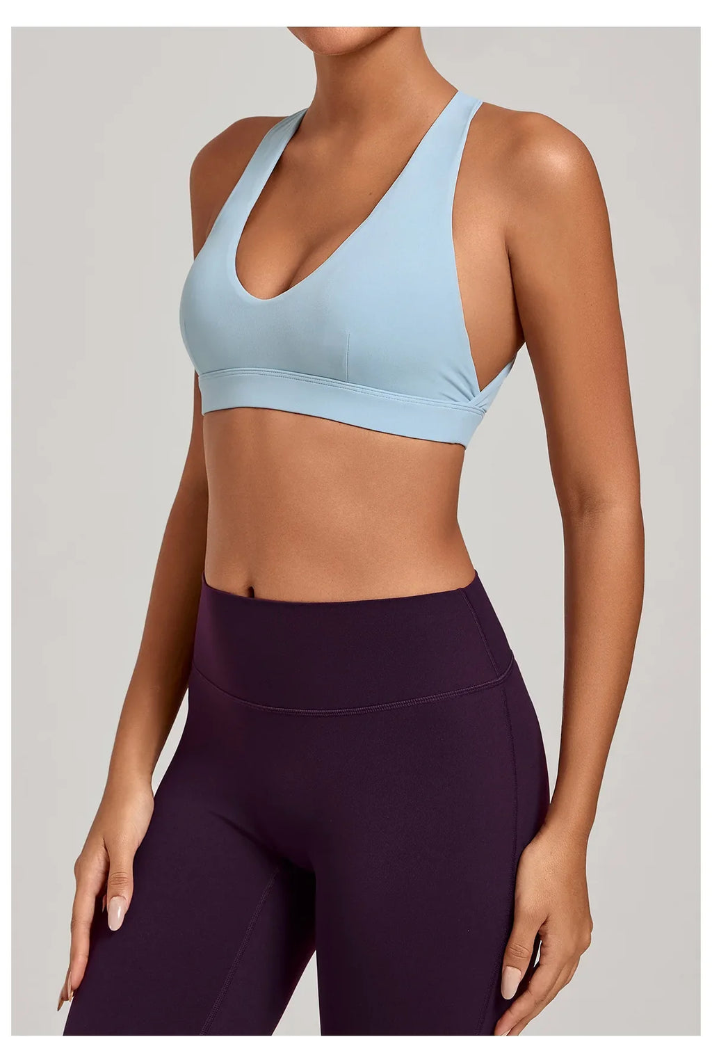 Sports Bra Gathered Neck Hanging Style Backless Tight Yoga Bra Women's Top Fitness Outdoorsports Pilates Training Gym Workout