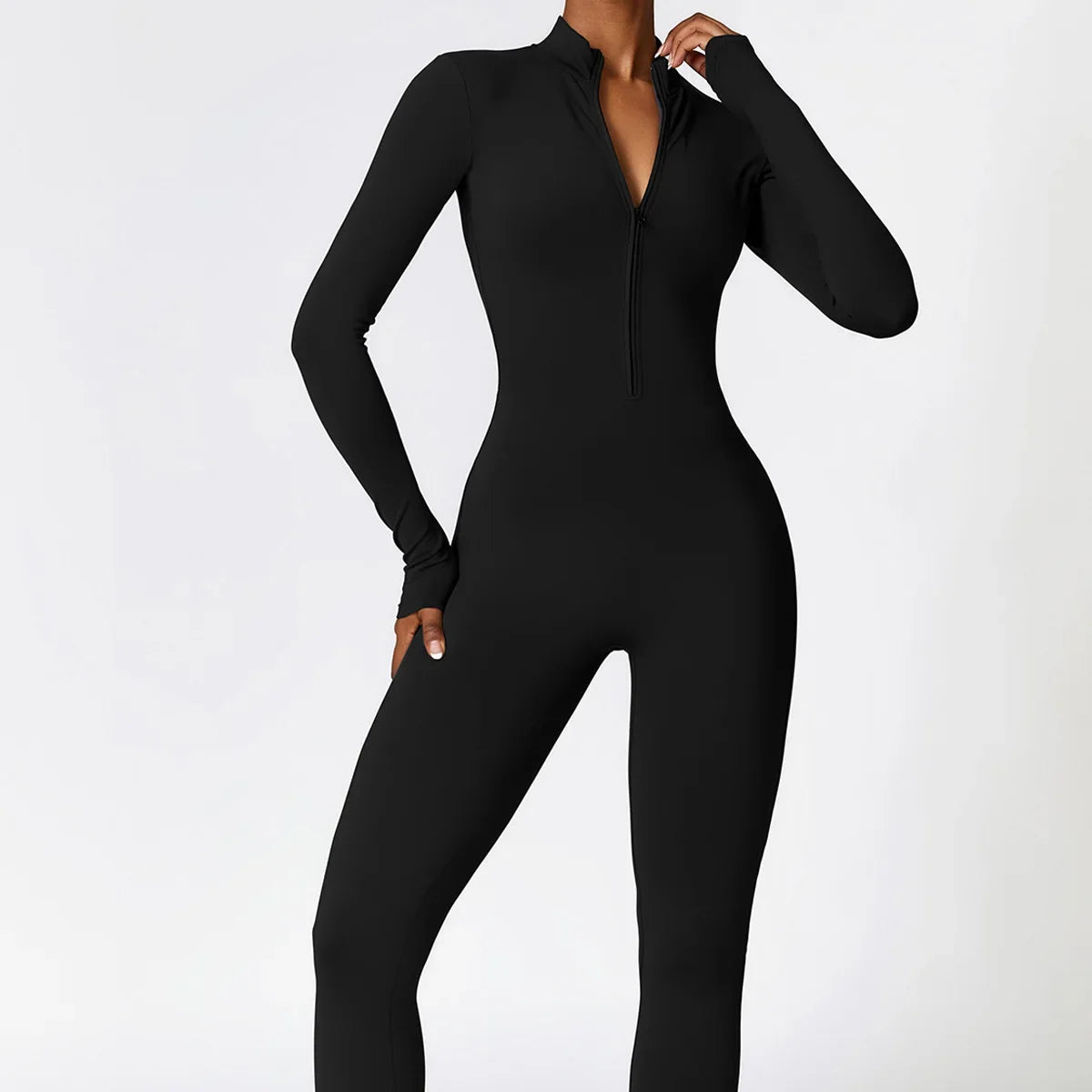 Zipper Workout Jumpsuit Sports Overalls Women Gym Clothing Running Long Sleeves Fitness Gym Tracksuit Short Sportswear Yoga Set