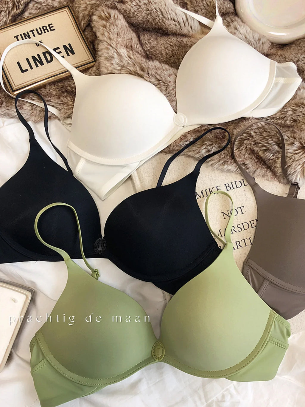 MOYISU Sexy Wireless Minimizer Bra - Seamless Backless Bralette for Large Chest, Anti Sagging Front Closure Breathable Comfort