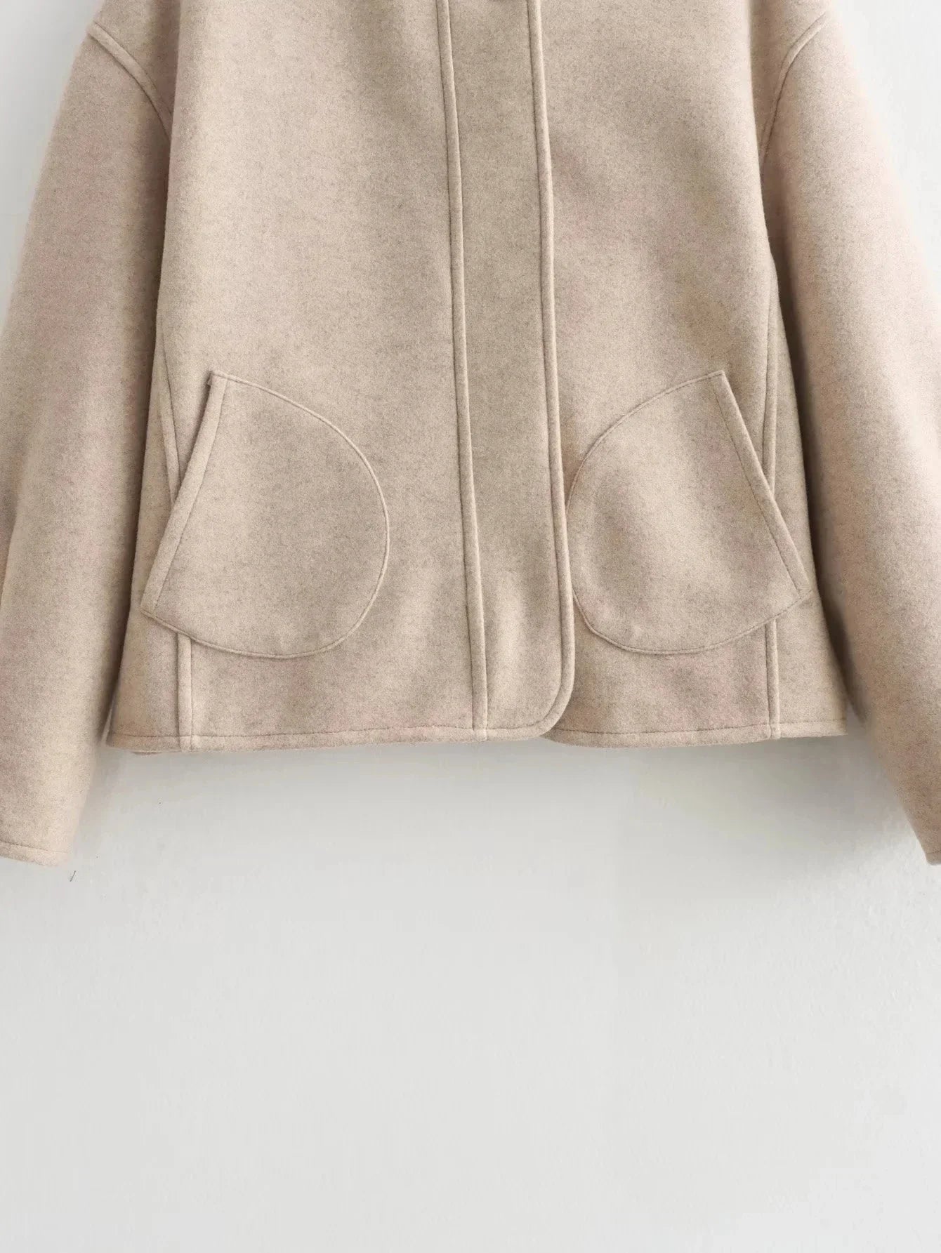 Foridol O Neck Single Breasted Apricot Women Winter Autumn New Coat Office Lady Short Thick Jacket Vintage Outerwear Loose