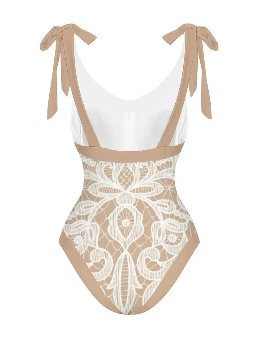 2026 String One Piece Swimsuit & Vent Skirt Padded Sexy Swimwear Women Bathing Suit Female Swimming Summer Beachwear Bodysuit