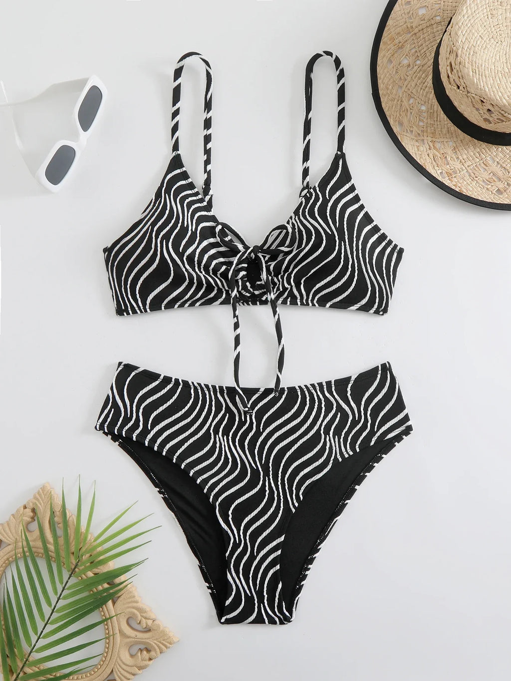 High Waist Bikini 2026 Women Strappy Swimsuit Sexy Striped Swimwear Female Bathers Bathing Swimming Swim Suit Beachwear