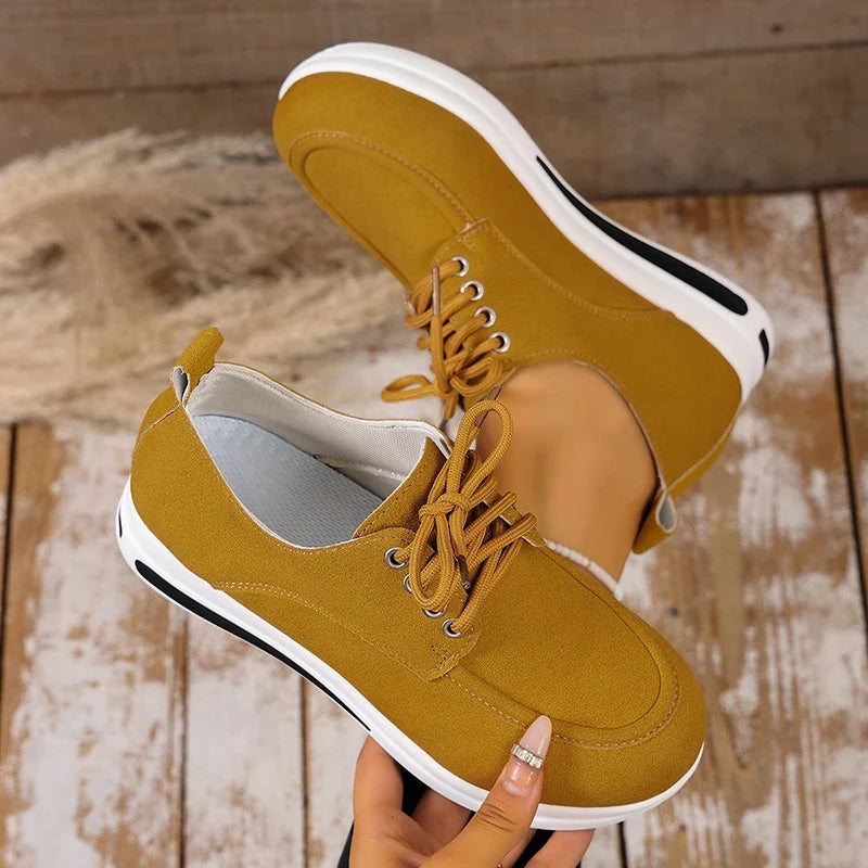 Comfortable Lace Up Platform Sneakers Women Lightweight Plus Size 43 Thick Sole Casual Shoes Woman 2025 Non Slip Sport Sneaker