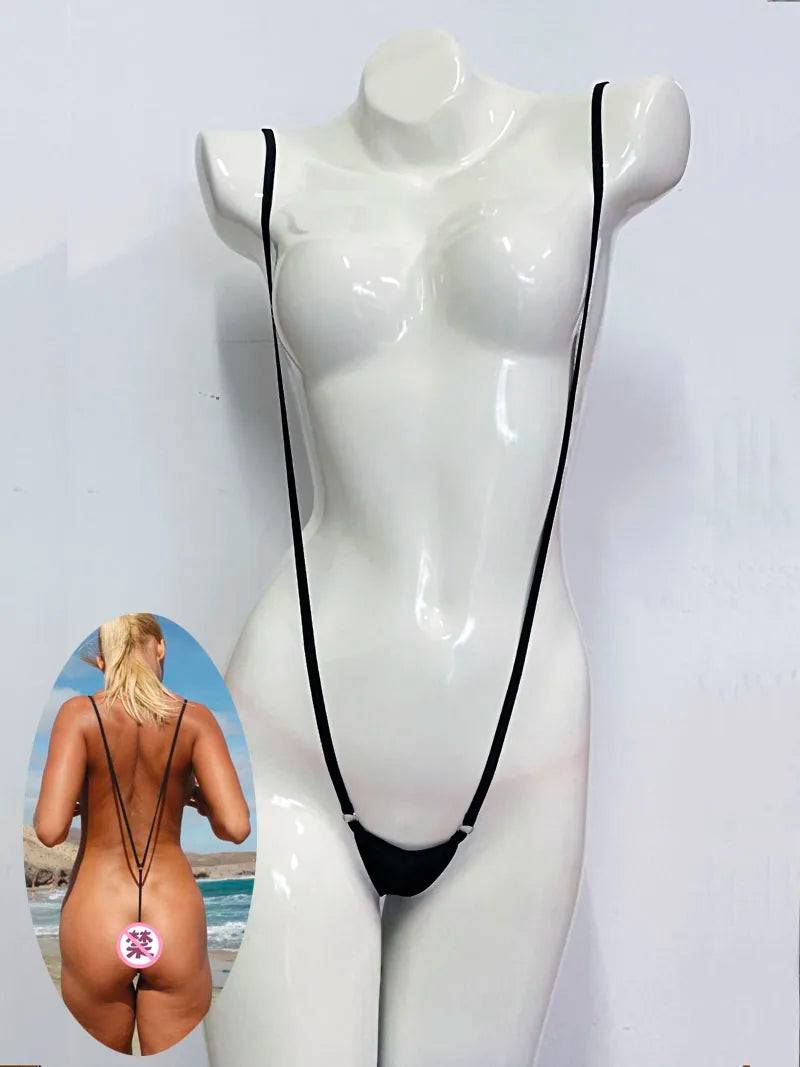 DEKA Bikini  Women Transparent Swimwear See Through Bodysuit Sheer Erotic Lingerie One Piece Swimwear Halter Backless G-string