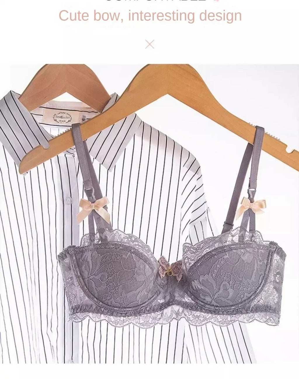 MOYISU French Romantic Lace Comfortable Breathable セクシー Tushy Slim Bra Collection Pure Desire Girls Push Beautiful Underwear SET
