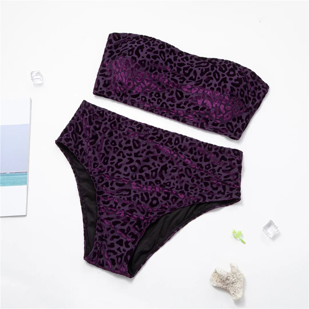 0XL - 4XL New Leopard Bikini Plus Size Large Size Swimwear Women Swimsuit Female Two-pieces Bikini set Bather Bathing Suit K3977