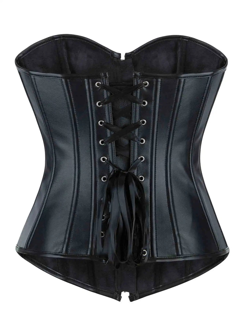 Zipper bone dress sexy chest support abdomen corset European and American court body shaping PU smooth tight bodice