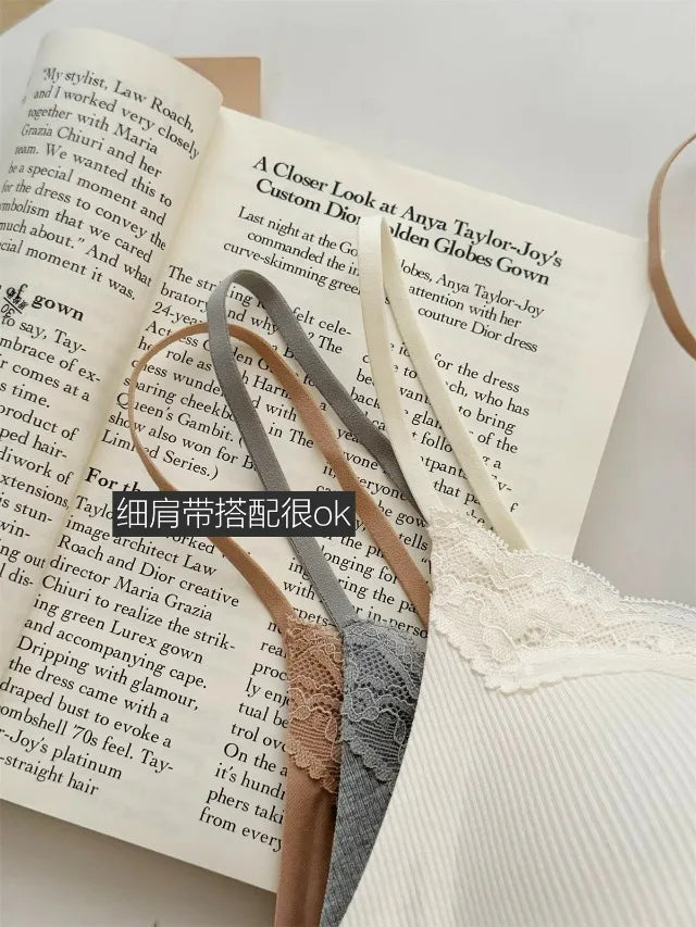 Comic Chest Bra No Underwire European Thin Straps Summer Women Lace Gathering Push Up Seamless Bras Japanese Style Natural Look