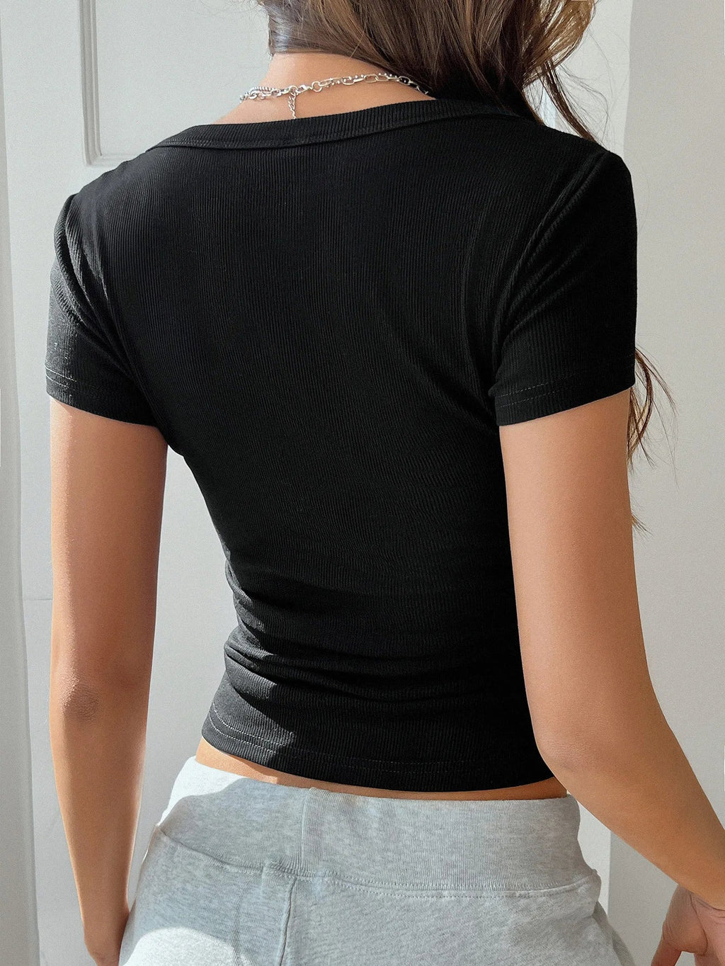 2026 spring and summer European and American Y2K sexy style summer short-sleeved vest T-shirt women's clothing