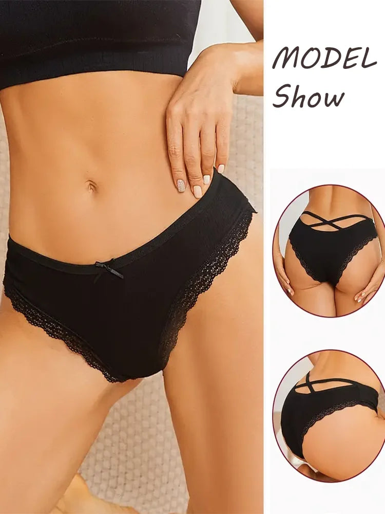 3Pcs Women Cotton Panties Seamless Hollow Sexy Design Unique Low Waist Women Panty Breathable Girl Underwear Soft Lingerie S-XL