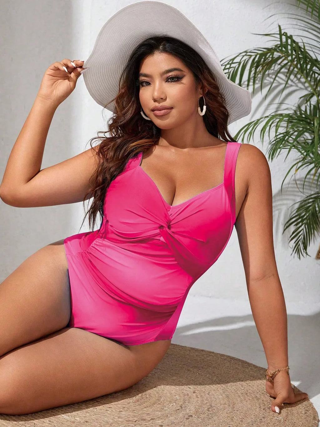 VigoJany 2026 Blue Gradient Plus Size Swimwear Women Strapped Push Up Large One Piece Swimsuit Summer Beach Chubby Bathing Suit