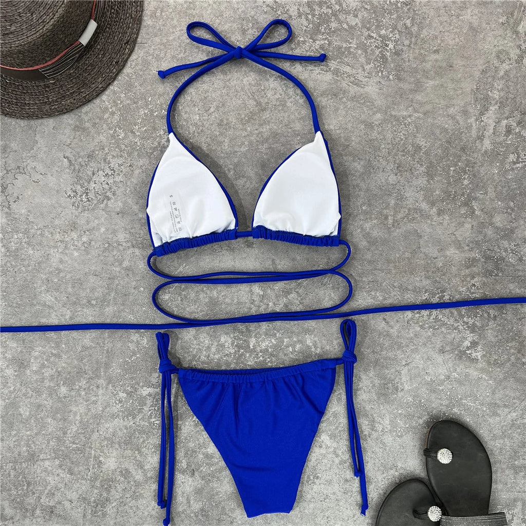 2026 New Wrap Arround Mini Bikini Female Swimwear Women Swimsuit Two-pieces Bikini Set Brazilian Bather Bathing Suit Swim V1229H