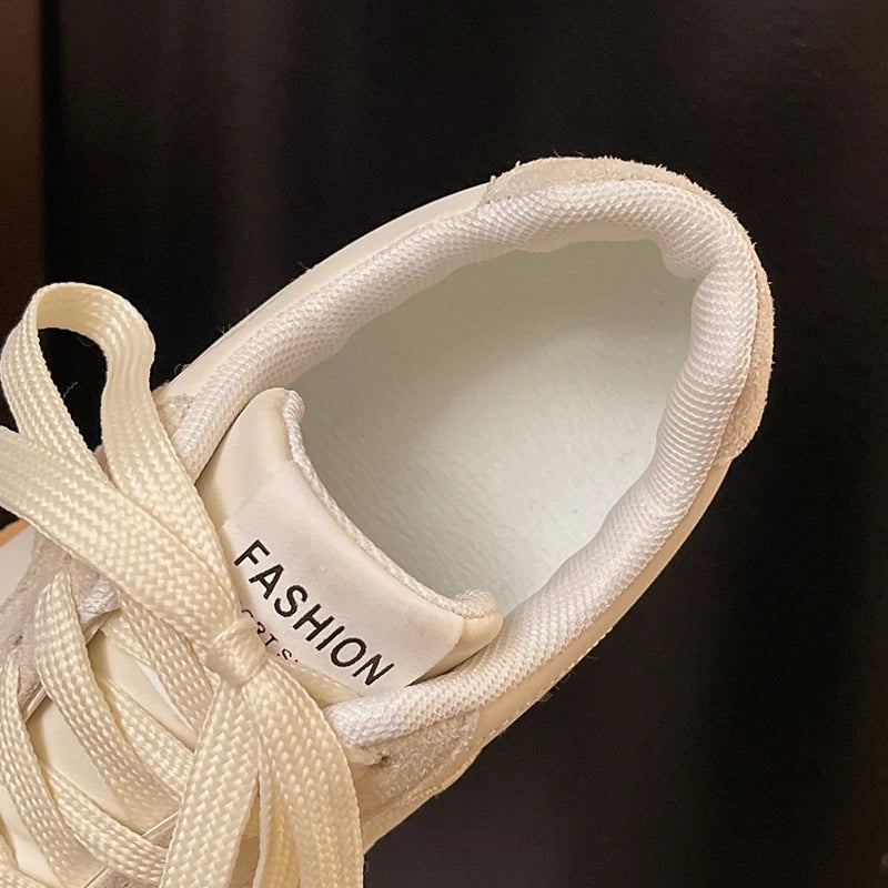 Silver Patchwork Platform Sneakers Women Thick Bottom Lace Up German Training Shoes Woman Spring Autumn Korean Non Slip Flats