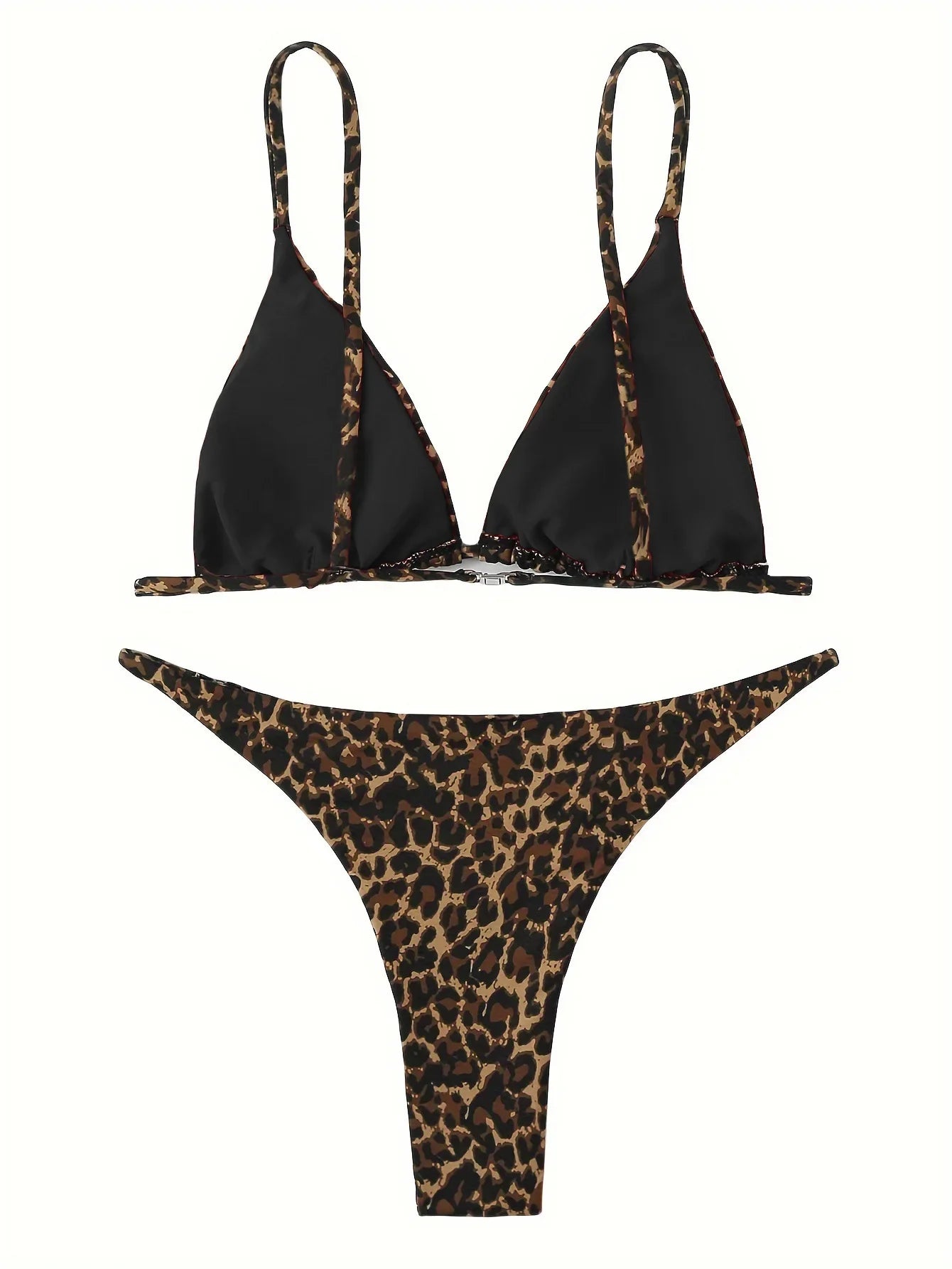High Cut Micro Bikini Women Brown Leopard Bandage Push Up Bra Swimsuit Sexy Bathing Suit Padded Thong Swimwear Biquini 2026