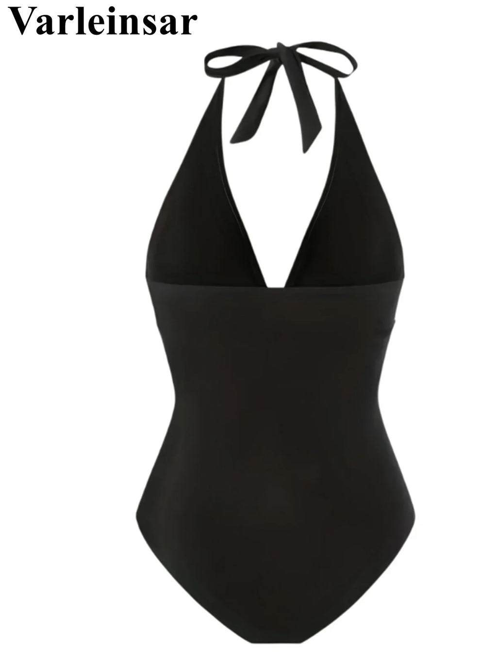 S - XL New With Skirt Deep V Neck Halter One Piece Swimsuit Women Swimwear Female Starfish Padded Bather Bathing Suit Swim V7977