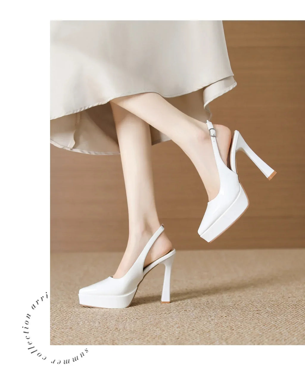 Baotou Slingbacks Sandals Women's Summer 2026 New Pointed Thin Heel High Heels for Ladies Waterproof Table Not Tired Foot Shoes