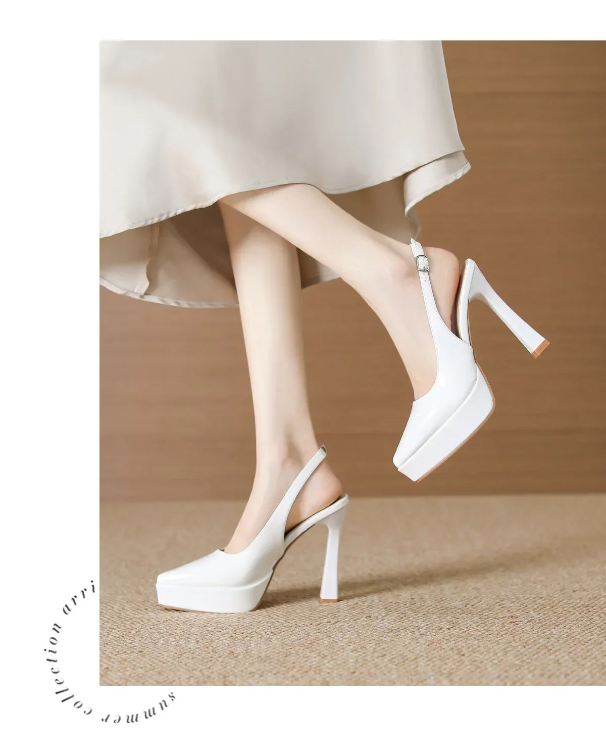 Baotou Slingbacks Sandals Women's Summer 2026 New Pointed Thin Heel High Heels for Ladies Waterproof Table Not Tired Foot Shoes