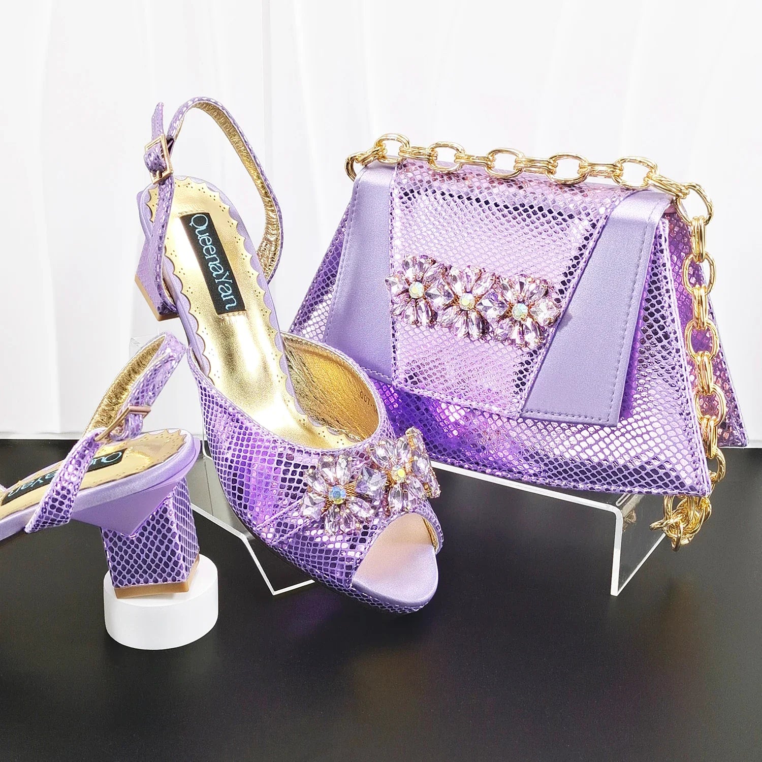 doershow African fashion Italian Shoes And Bag Sets For Evening Party With Stones gold Italian Handbags Match Bags! HM1-1