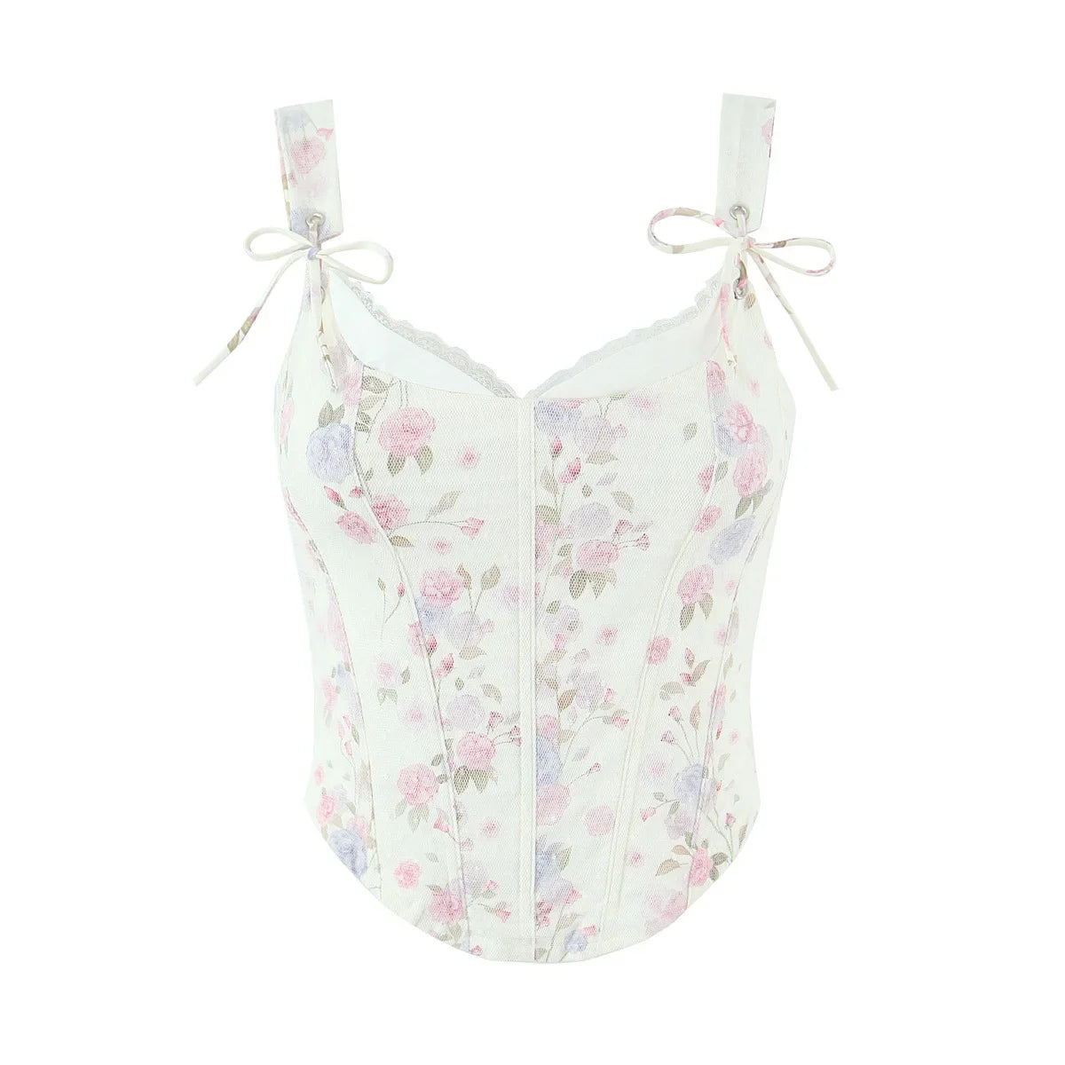 New French Style Mesh Lace Patchwork Trim Fishbone Slim Sexy Strapless Camisole For Woman Casual Pure Desire Style Vest ALWP