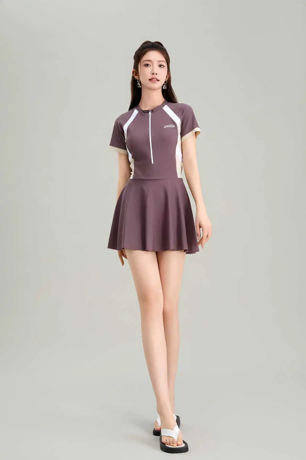 New Swimsuit for Women, Slightly Overweight, Plus Size Jumpsuit Style, Conservative and Slimming, Hot Spring Swimsuit Wholesale