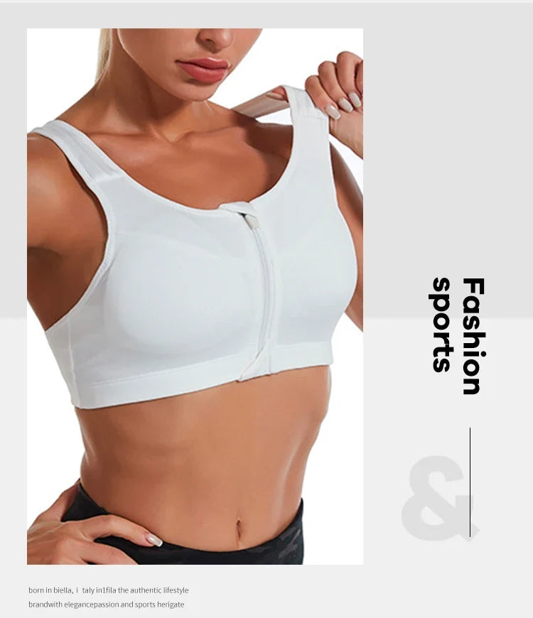 CZGUKE  S-2XL Popular Sports Top Yoga Bra Women's Shockproof Sports Shirt Sports Bra Front Zipper Women's Push Up Bra Sportswear