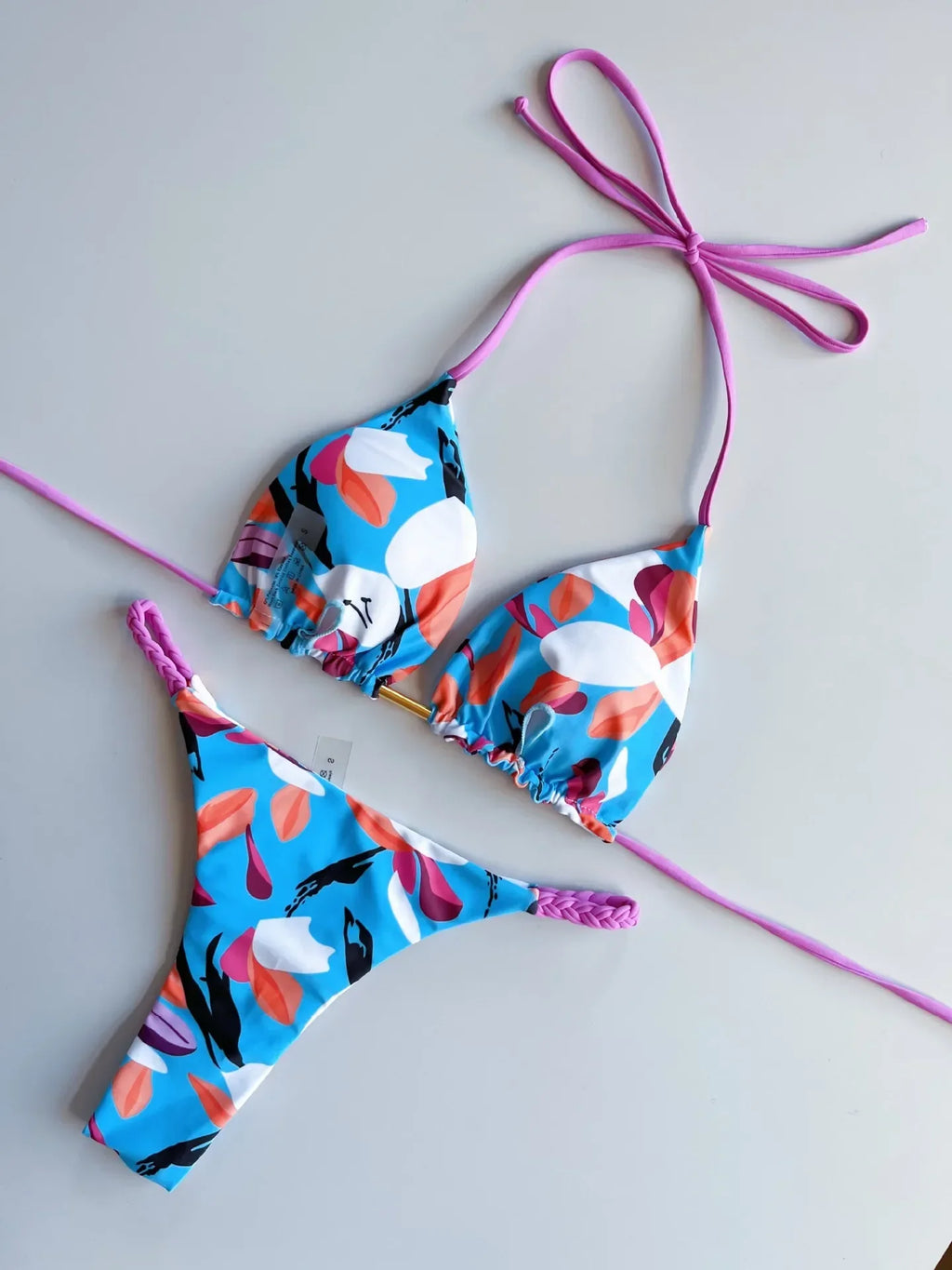 Leopard Halter Scrunch Butt Mini Micro Thong Bikini Women Swimwear Female Swimsuit Two-pieces Bikini Set Bathing Suit Swim Lady
