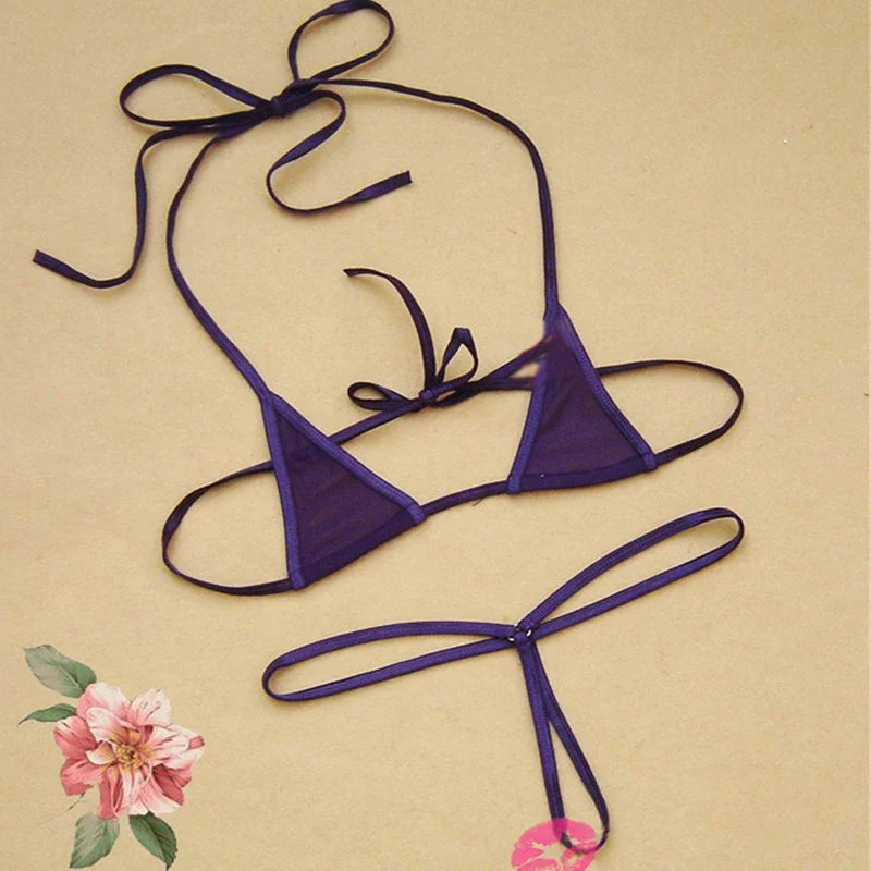 DEKA Women Extreme Micro Transparent Mesh Bikini Set Exotic Mini Swimwear Two Piece Swimsuit Beachwear Bathings Sunbath Lingerie