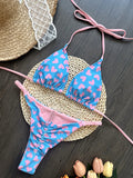 Leopard Halter Scrunch Butt Micro Thong Bikini Women Swimwear Female Swimsuit Two-pieces Bikini Set Bather Bathing Suit Swim