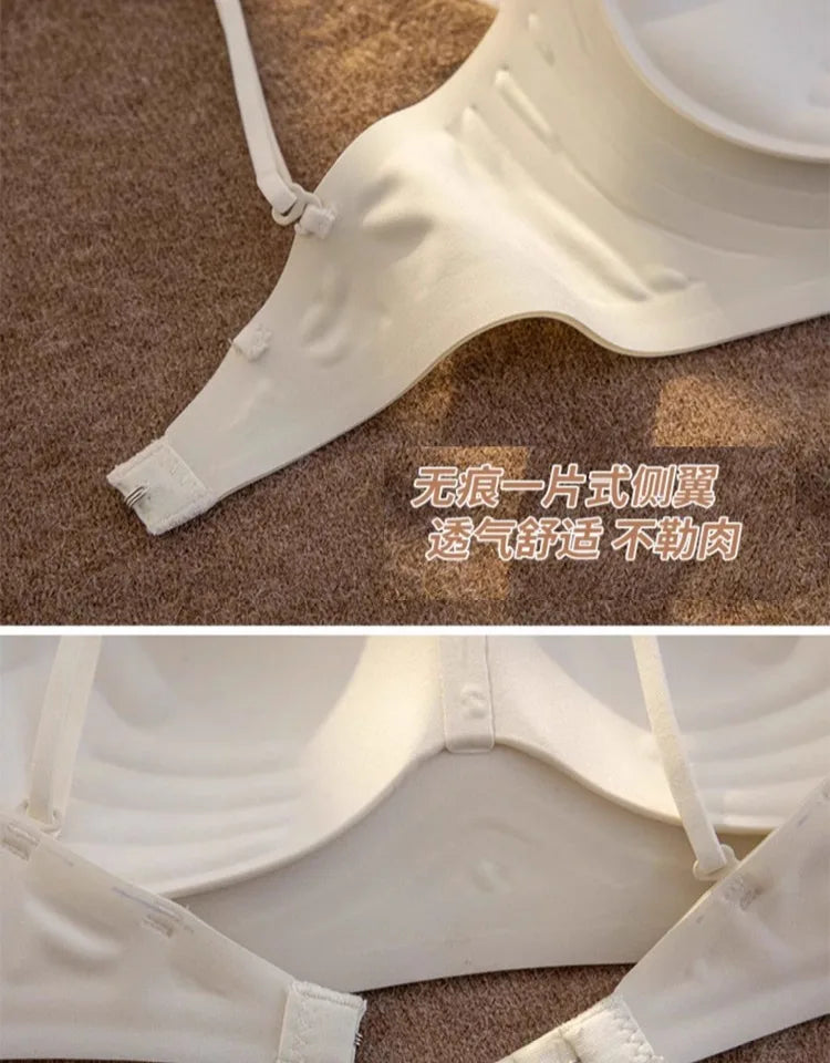Summer Seamless Crop Top Bra Small Chest Gathered Thin Straps Back Accentuating Bralette Beachwear Light Support Wirefree AU