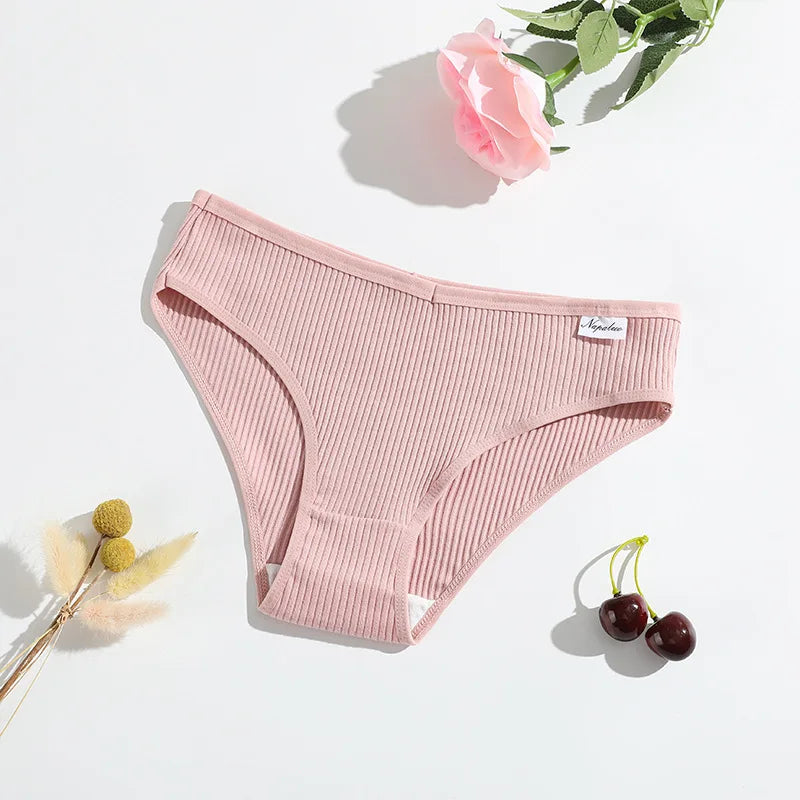 8 Pcs / Set Women' Cotton G-String Thong Panties Low Rise Sexy V-Shaped Underwear Soft And Breathable Bikini Lingerie