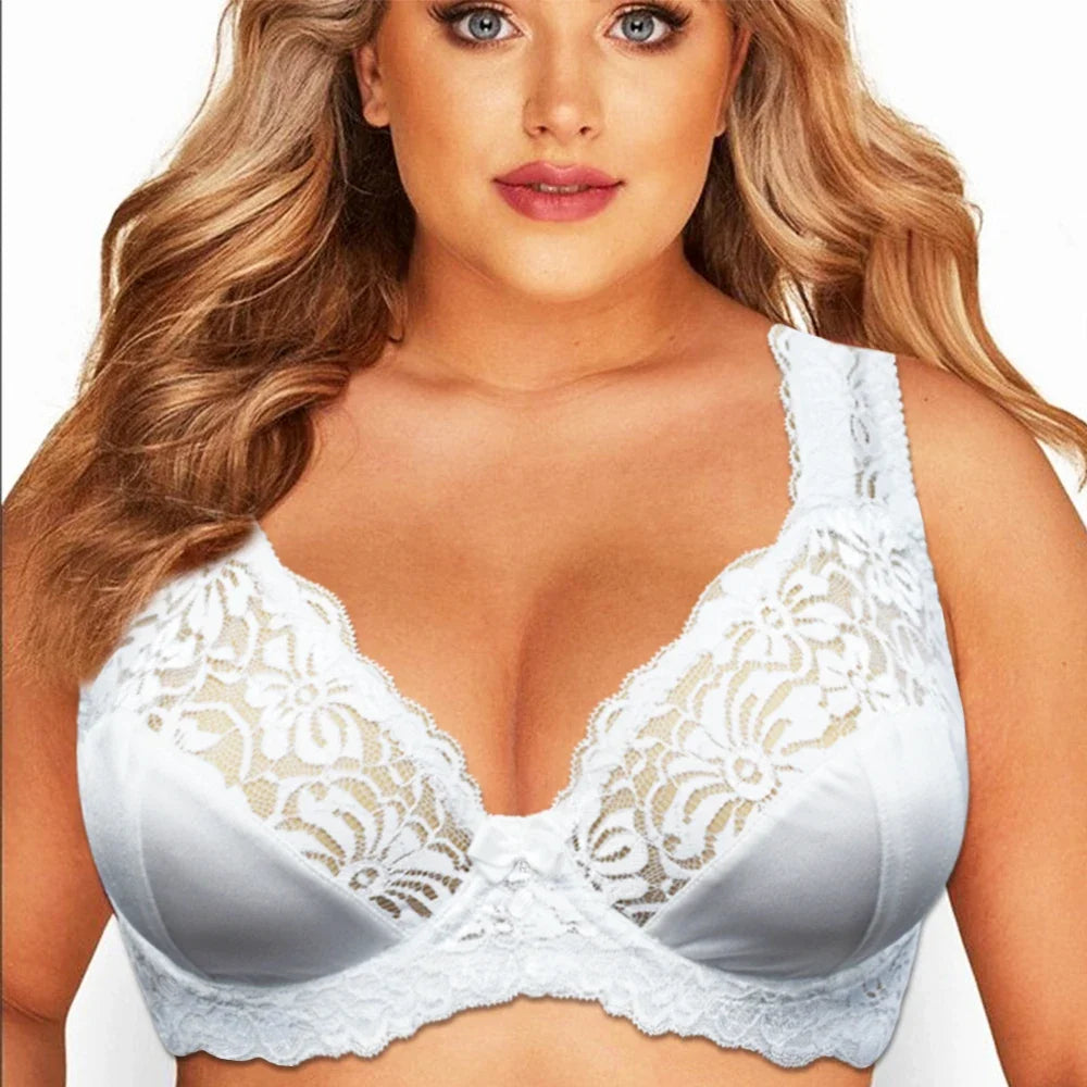 Plus Size E F G H I Cup Womens Bra Lace Brassiere Support Underwire Mesh Thin Large Adjusted-straps BH