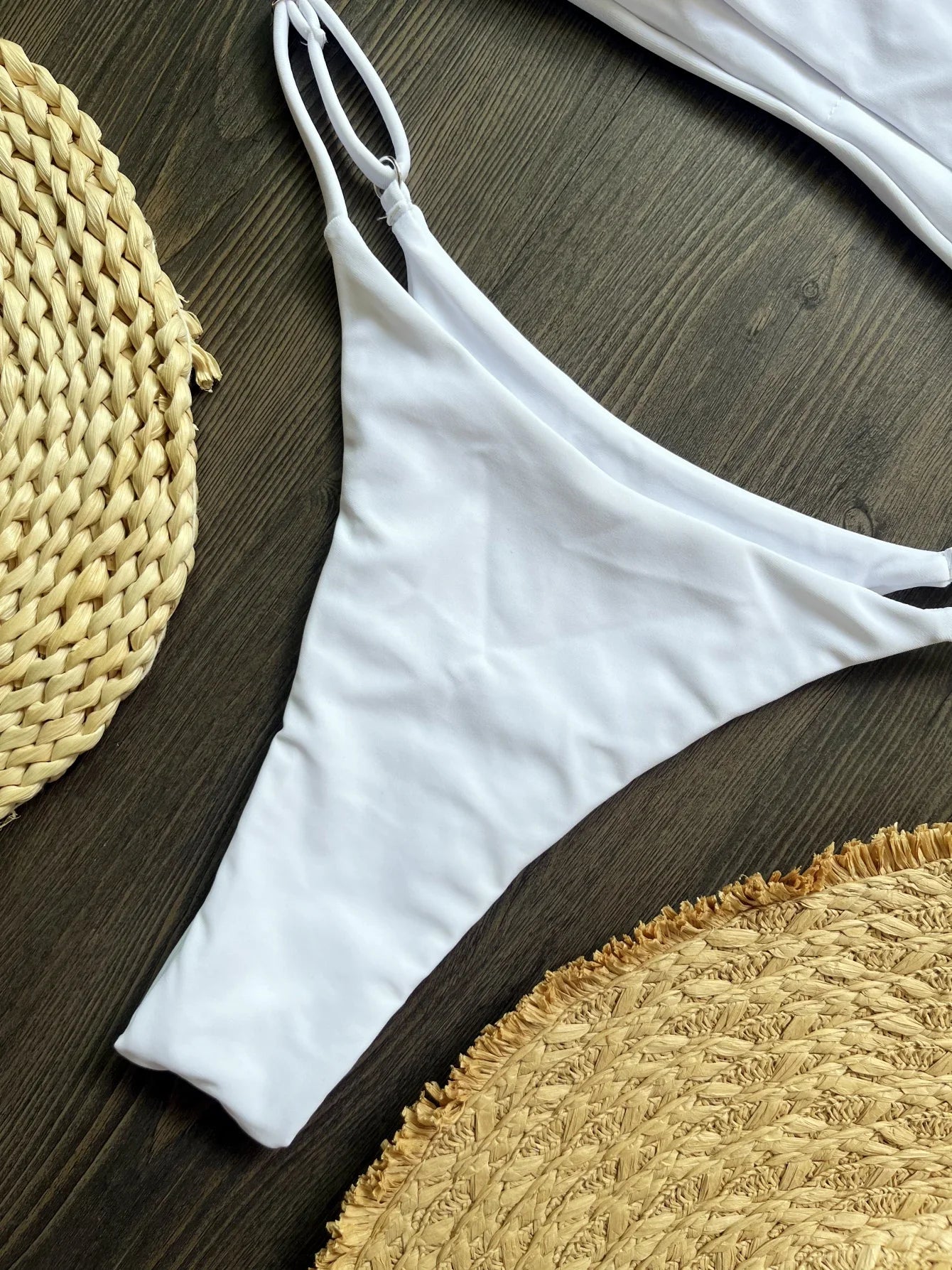 Black rhinestone process bikini sexy thong split swimsuit 2-piece beach set